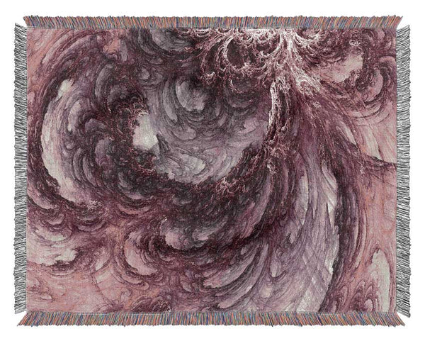 Pink distortion waves Woven Blanket