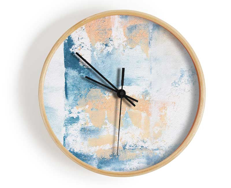 Textured blue and cream Clock - Wallart-Direct UK