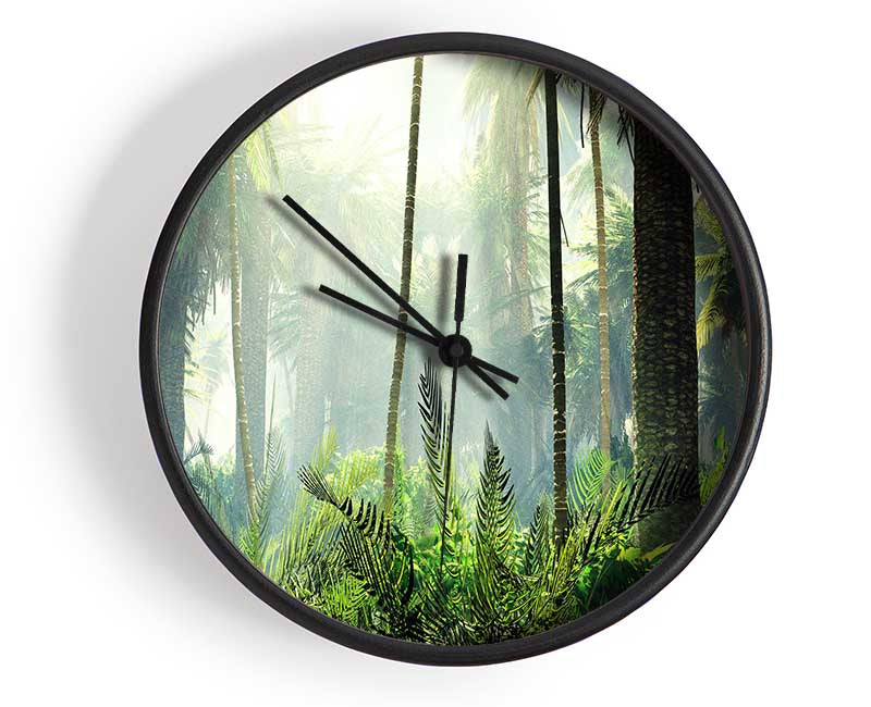 Green ancient forest Clock - Wallart-Direct UK