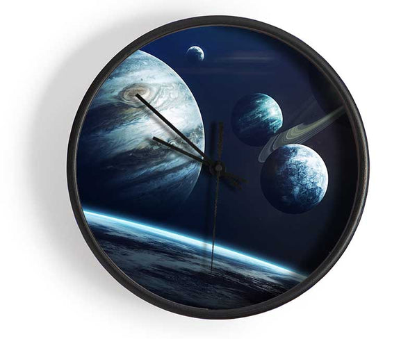 Out in space planets Clock - Wallart-Direct UK