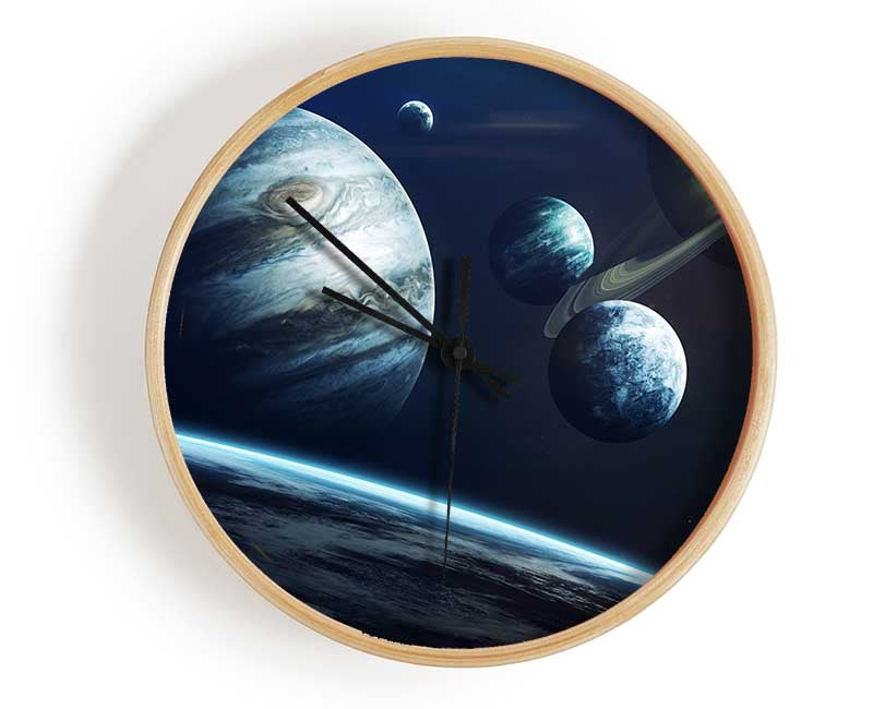 Out in space planets Clock - Wallart-Direct UK