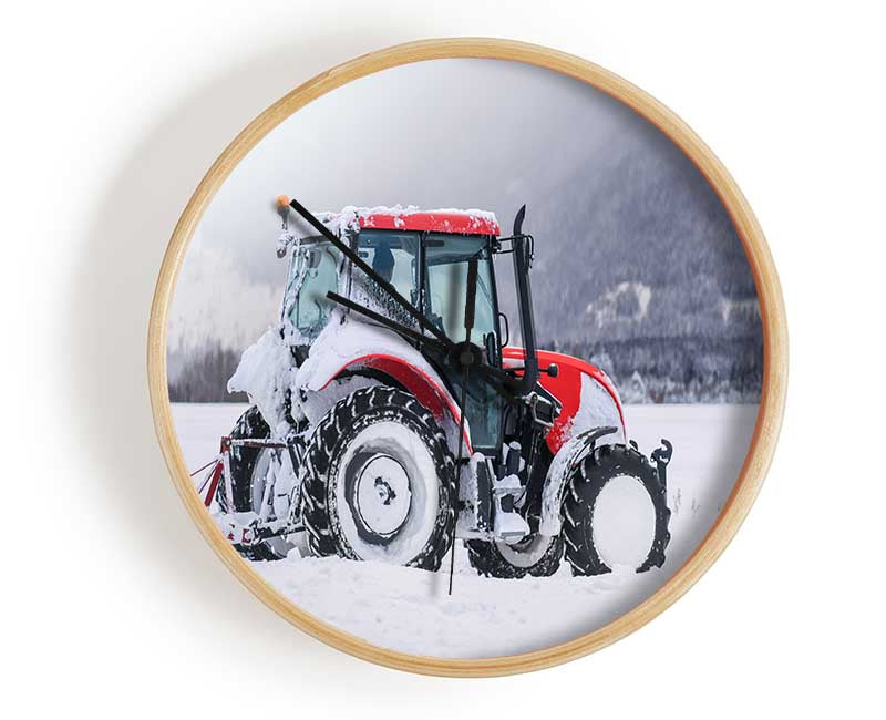 Tractor in the snow Clock - Wallart-Direct UK