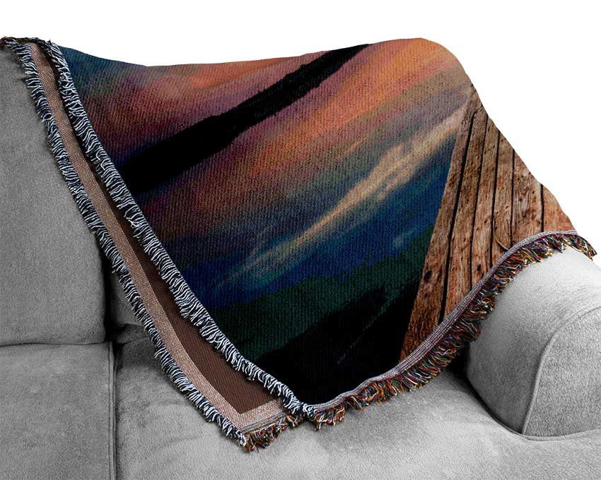 The seaview from the water bridge Woven Blanket