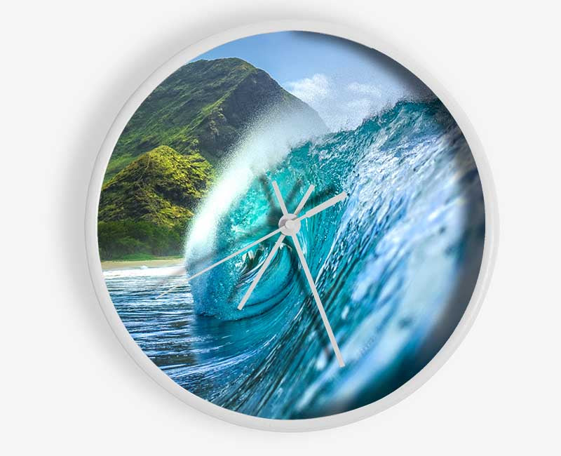 Water swirling waves Clock - Wallart-Direct UK