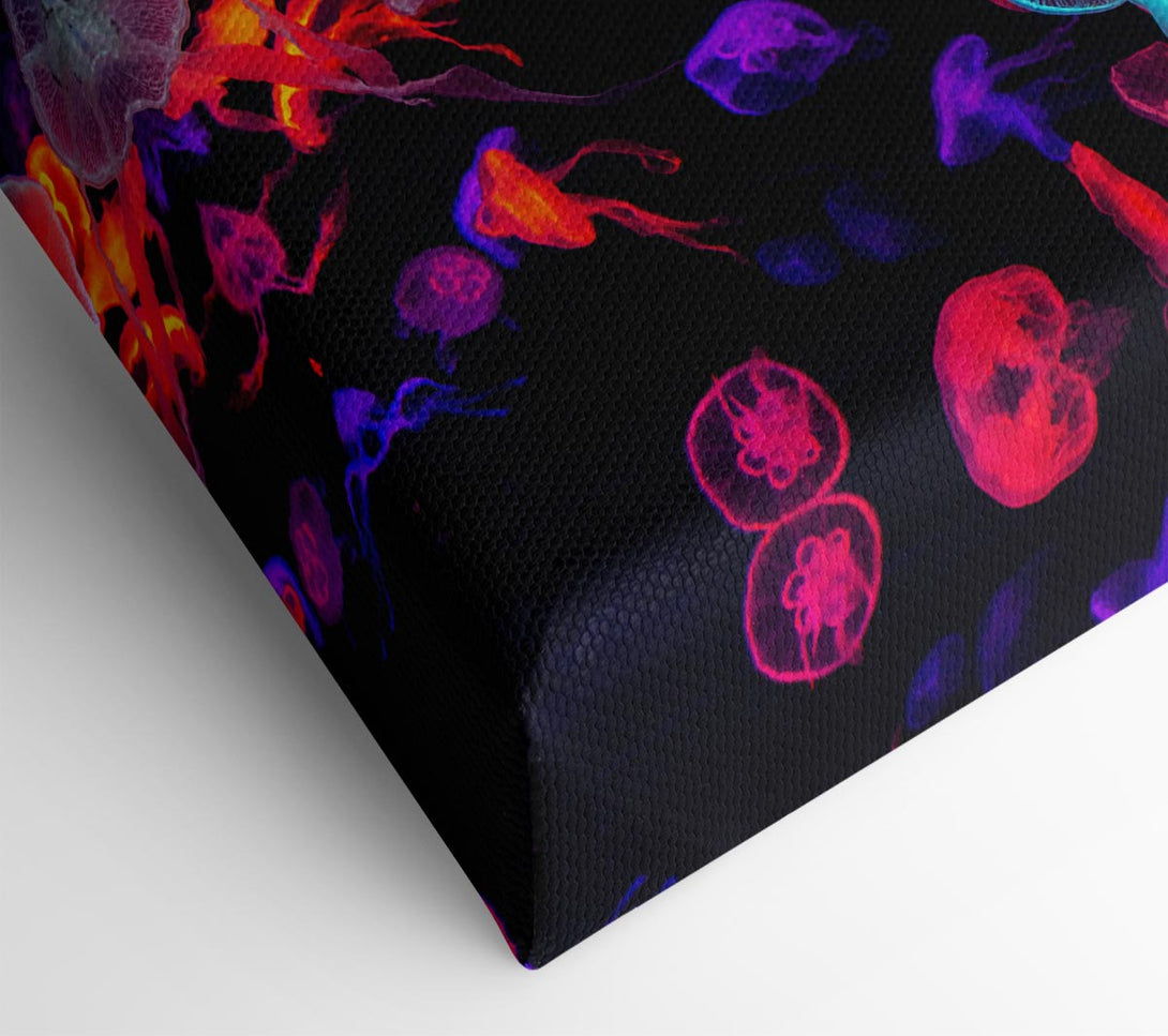 Picture of Neon Jellyfish frenzy Canvas Print Wall Art