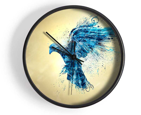 Blue bird illustrations flight Clock - Wallart-Direct UK