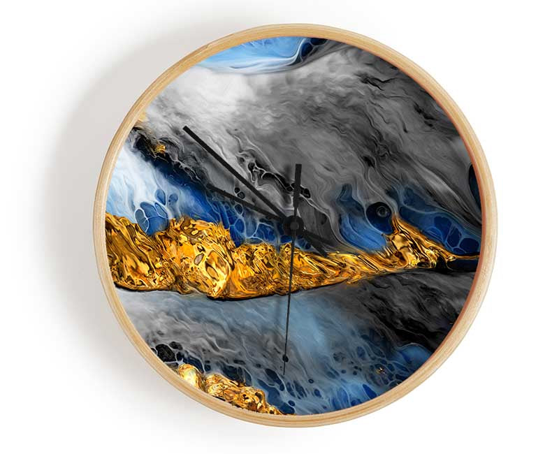 Oil flow of colours Clock - Wallart-Direct UK