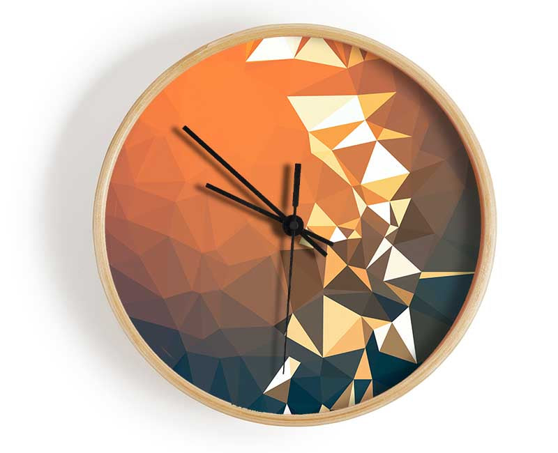 Triangle shapes warmth Clock - Wallart-Direct UK