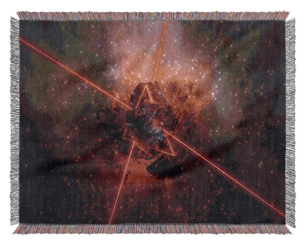 Red lazer triangle Woven Blanket