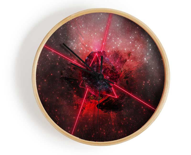 Red lazer triangle Clock - Wallart-Direct UK