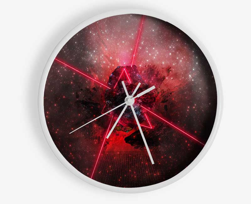 Red lazer triangle Clock - Wallart-Direct UK