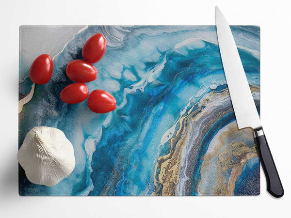 Natural stones inside Glass Chopping Board