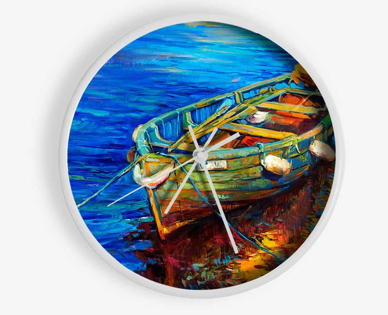 Fishing boat illiustration Clock - Wallart-Direct UK