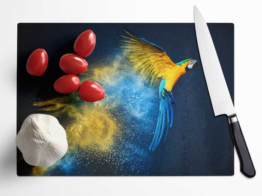 powder parrot take off Glass Chopping Board