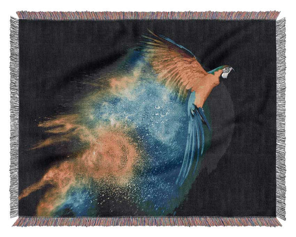 powder parrot take off Woven Blanket