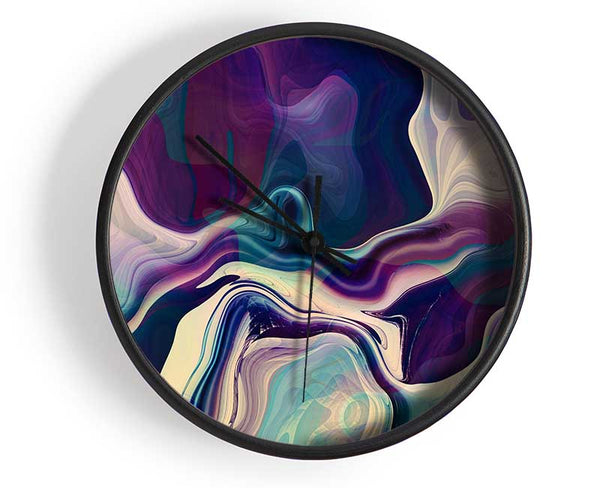 Swirly colours and motions Clock - Wallart-Direct UK