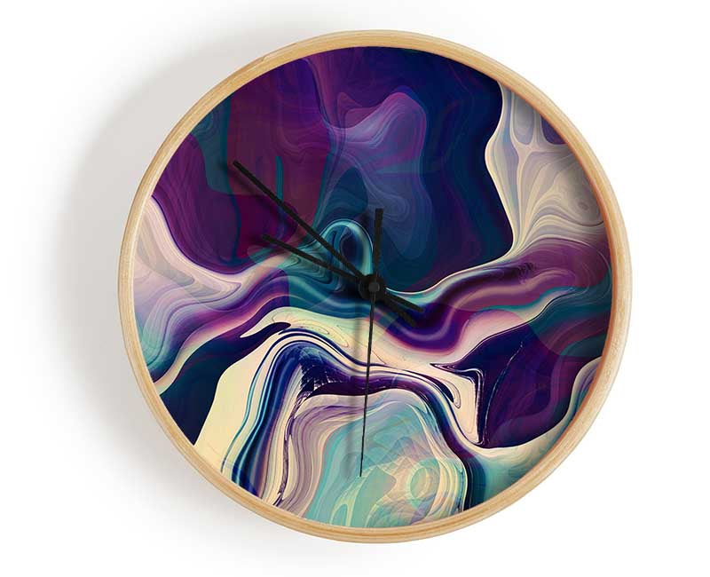 Swirly colours and motions Clock - Wallart-Direct UK