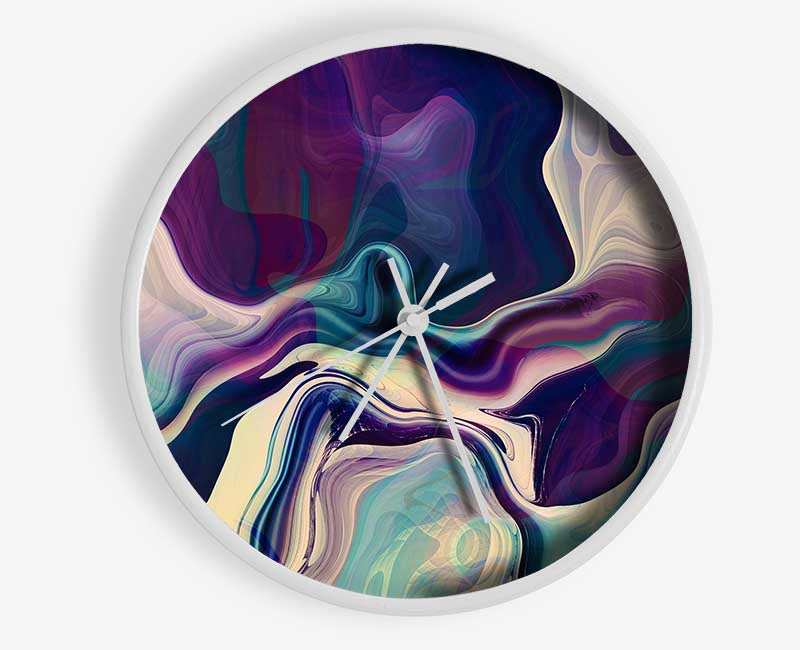 Swirly colours and motions Clock - Wallart-Direct UK