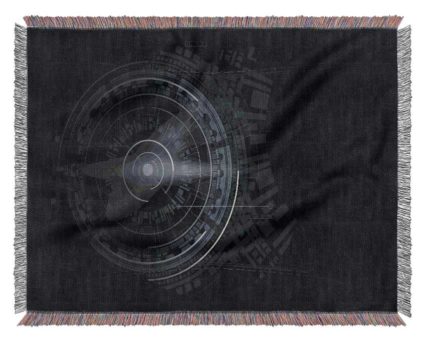 digital circles and lines Woven Blanket