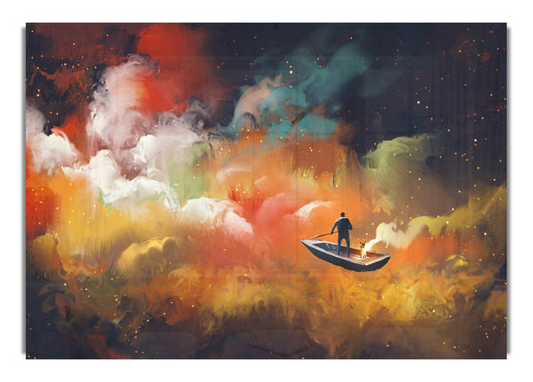 Digital painting row boat