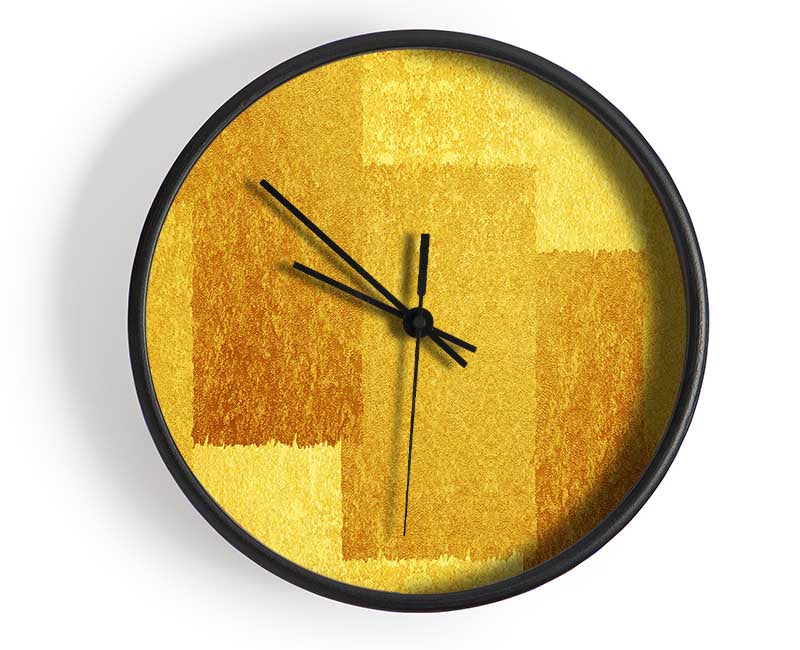 Rollers of yellow paint Clock - Wallart-Direct UK