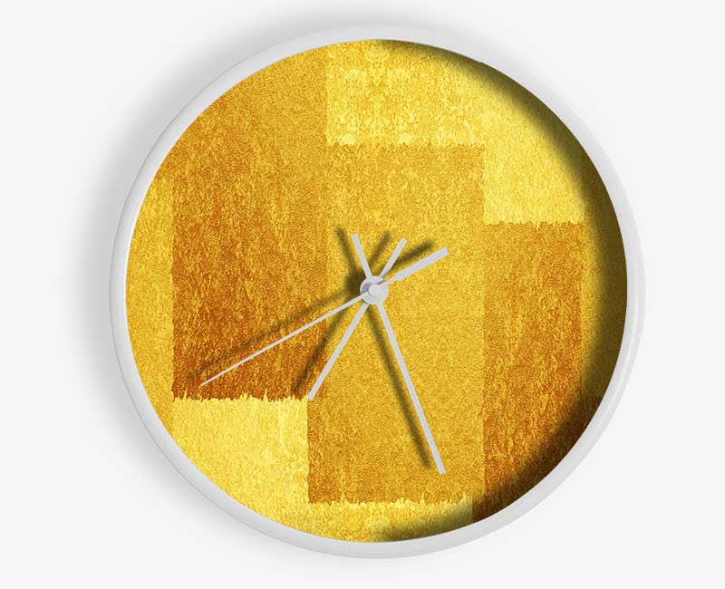 Rollers of yellow paint Clock - Wallart-Direct UK