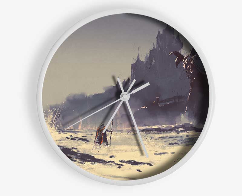 Mage fighting the beast Clock - Wallart-Direct UK