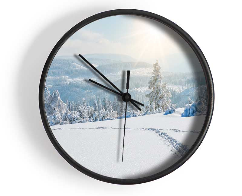 heavy snow on the plane Clock - Wallart-Direct UK