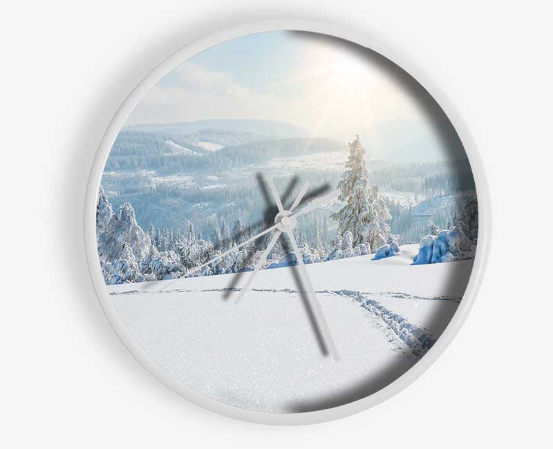 heavy snow on the plane Clock - Wallart-Direct UK