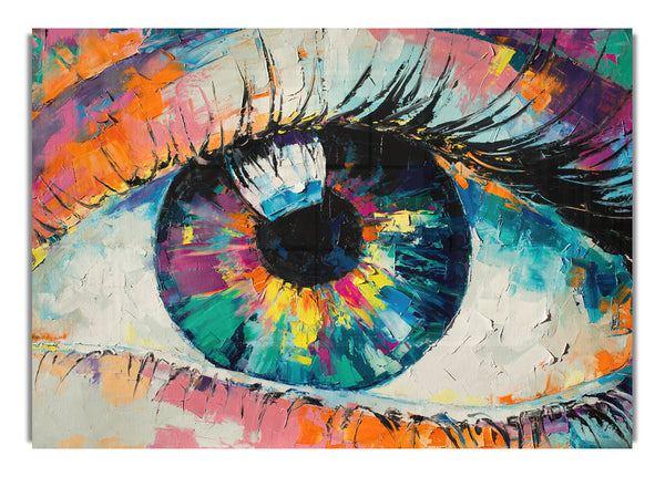 Detailed eye up close acrylic paints