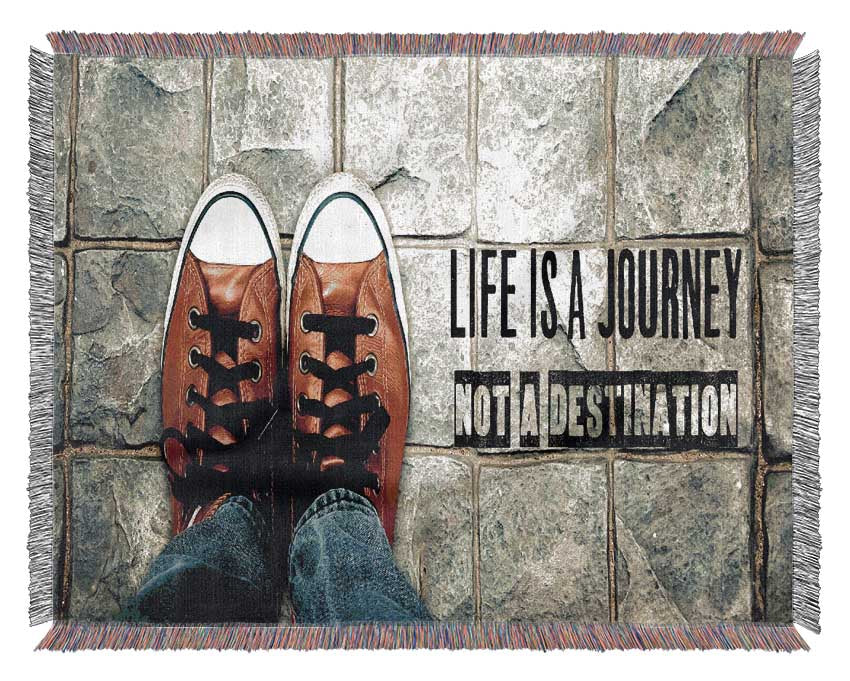 life is a journey not a destination Woven Blanket