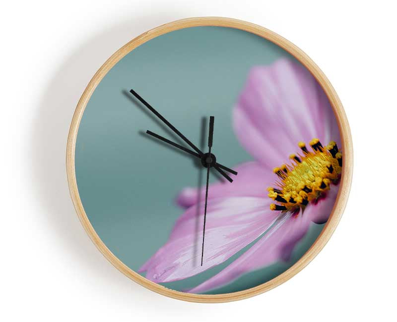 Flower shot from the side pink Clock - Wallart-Direct UK