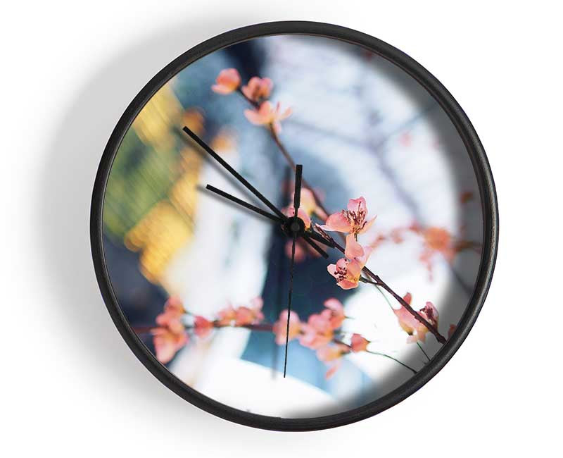 Cherry blossum in focus Clock - Wallart-Direct UK