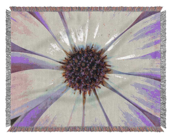 Purple flower close up and personal Woven Blanket