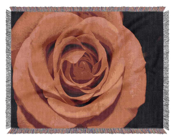 Rose coloured flower Woven Blanket