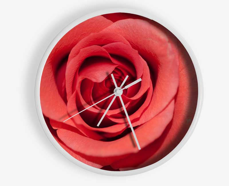 Rose coloured flower Clock - Wallart-Direct UK