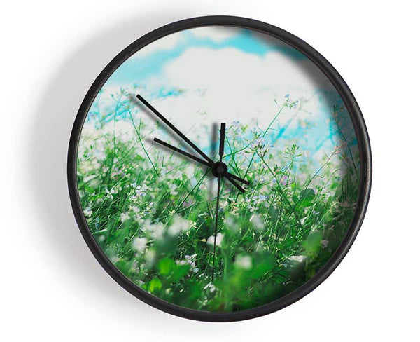 Wild flowers in the spring meadow Clock - Wallart-Direct UK