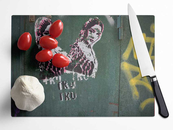 Indian graffiti Glass Chopping Board