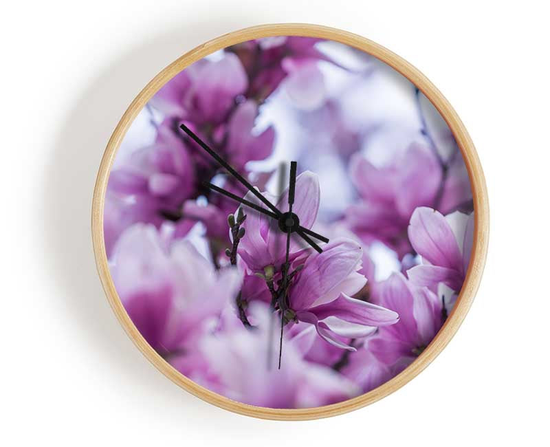 Lilac flowers striking detail Clock - Wallart-Direct UK