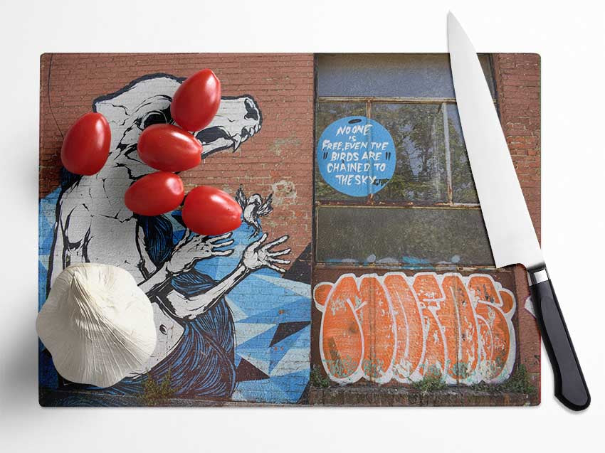 Big statement graffiti Glass Chopping Board