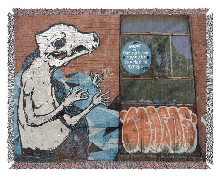 Big statement graffiti Woven Blanket