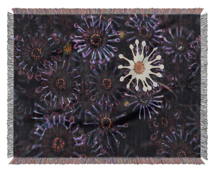 Star shaped flowers in a group Woven Blanket