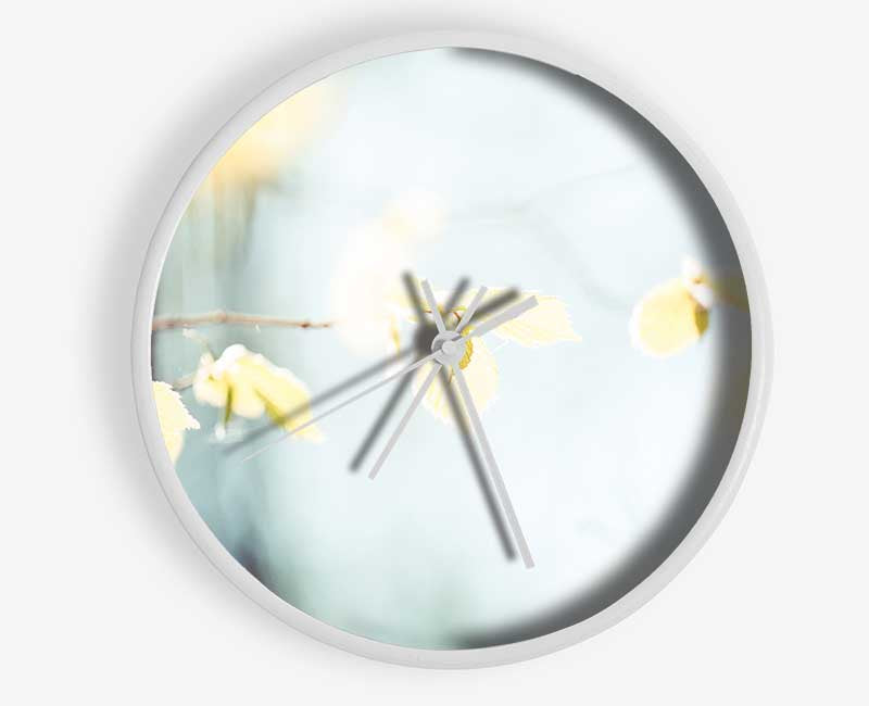 Bleached leaves Clock - Wallart-Direct UK