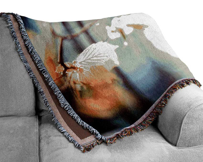 Bleached leaves Woven Blanket