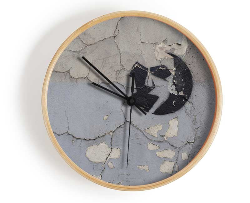 Simple street art on eroded wall Clock - Wallart-Direct UK