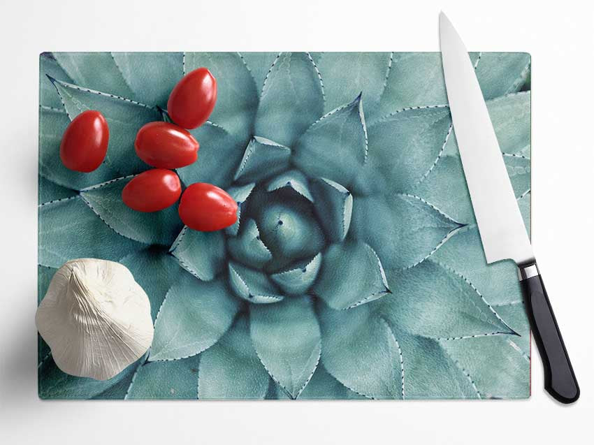 Green cool Zen plant Glass Chopping Board