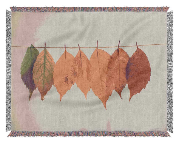 Summer to spring leaves Woven Blanket