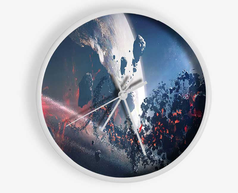 Smashed asteroid in space Clock - Wallart-Direct UK