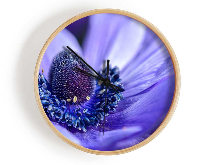 Purple flower inside detail Clock - Wallart-Direct UK