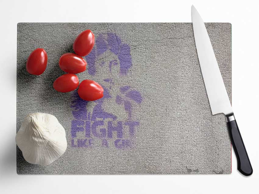 Star wars fight like a girl Glass Chopping Board